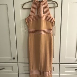 Nude/peach midi dress